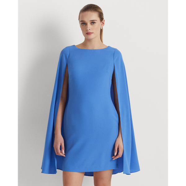 New England Blue Cape Georgette Cocktail Dress Lauren 4