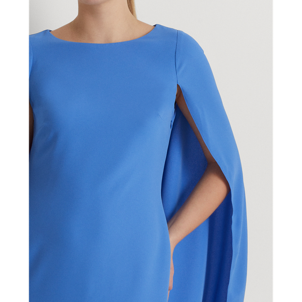 New England Blue Cape Georgette Cocktail Dress Lauren 6