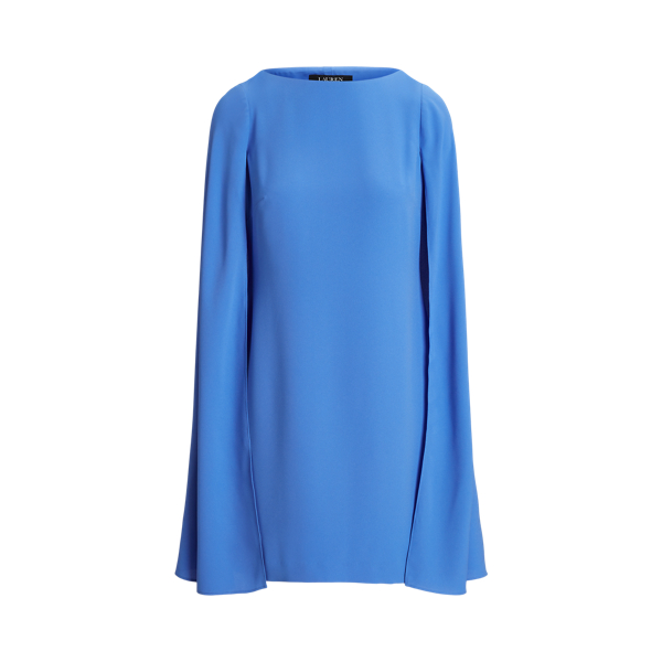 New England Blue Cape Georgette Cocktail Dress Lauren 2