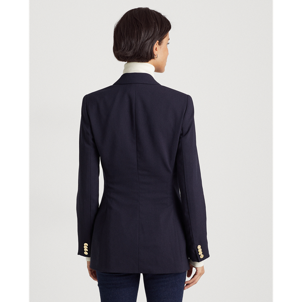 Lauren Navy Wool Crepe Blazer Lauren Petite 5