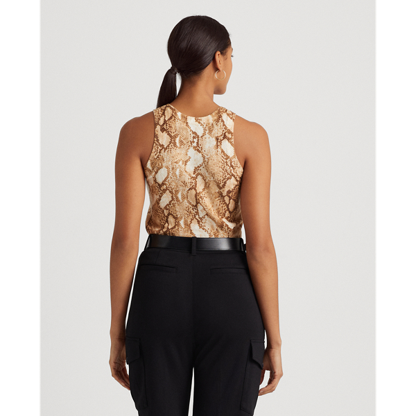 Camiseta de tirantes de algod&oacute;n Lauren en Crema multicolor 5