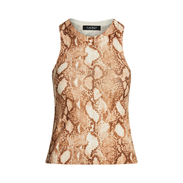 Camiseta de tirantes de algod&oacute;n Lauren en Crema multicolor 2