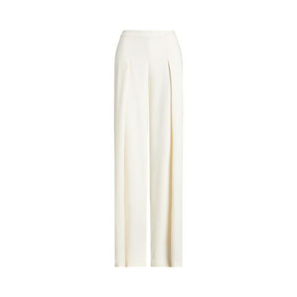 Pleated Crepe Wide-Leg Trouser Lauren 1