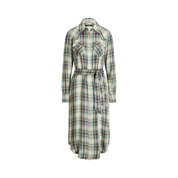 Plaid Twill Shirtdress Lauren 1