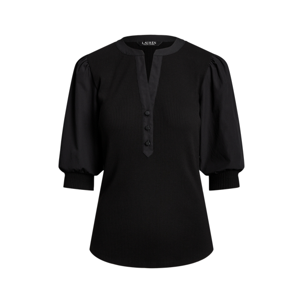Henley-T-Shirt mit Puff&auml;rmeln Lauren in 1