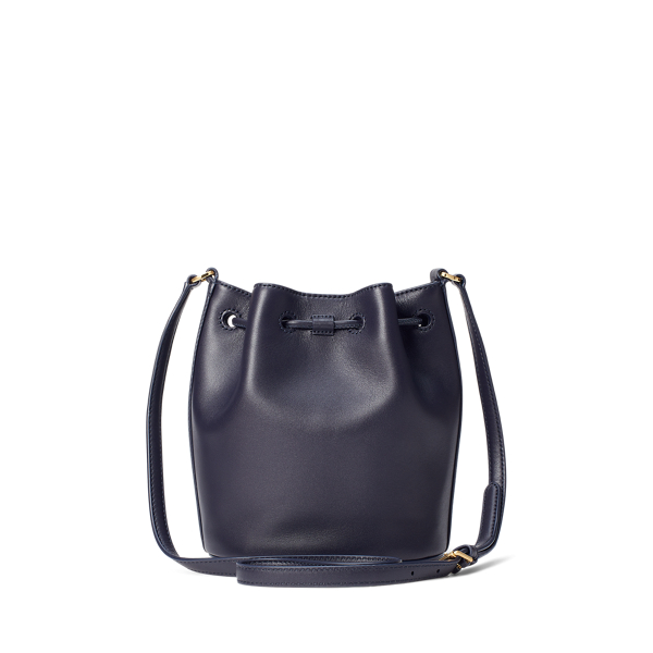 即発Ralph Lauren Medium Andie Drawstring Bagレザー巾着バッグ Leather Medium Andie Drawstring Tote | Ralph Lauren