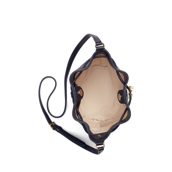 Lauren Navy Leather Medium Andie Drawstring Bag Lauren 5
