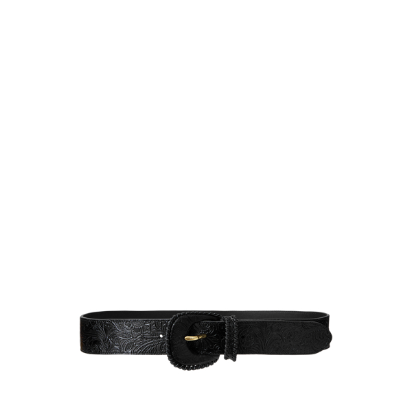 Tooled Leather Wide Belt Lauren 1