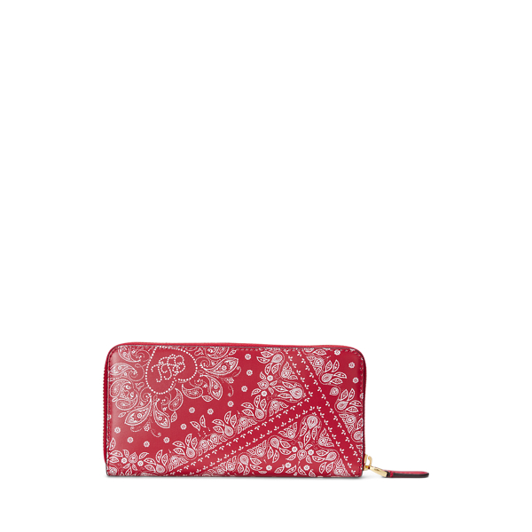 Brieftasche aus bedrucktem Leder Lauren in Red Bandana Print 2