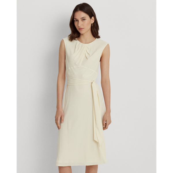 Blasencr&ecirc;pe-Kleid mit Fl&uuml;gel&auml;rmeln Lauren in Nat&uuml;rliches Creme 4