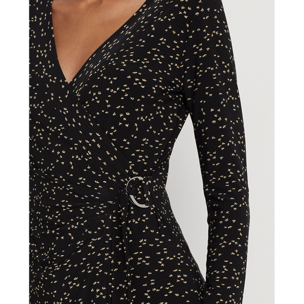 Black/Tan Print Stretch Jersey Top Lauren 6