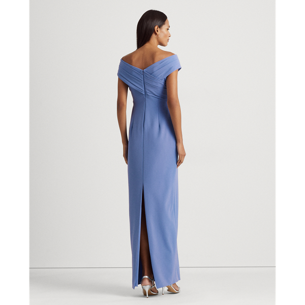 Schulterfreies Cr&ecirc;pe-Abendkleid Lauren in Neuengland-Blau 5