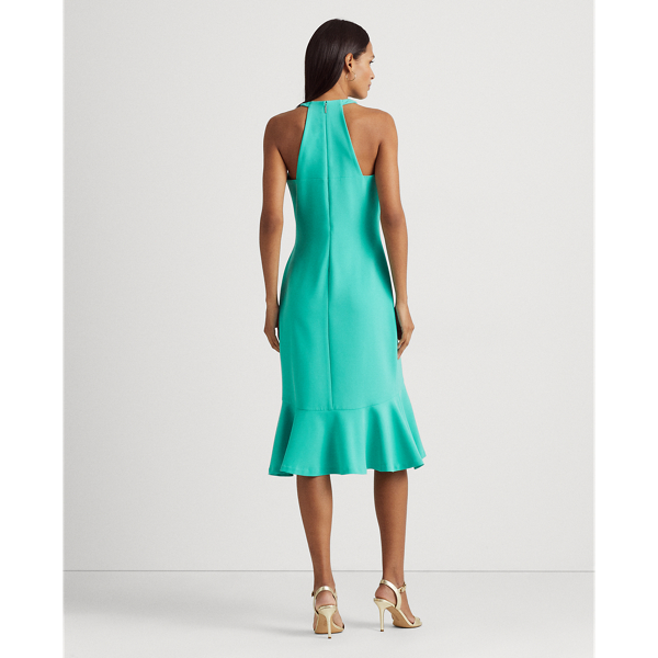 Natural Turquoise Double-Faced Crepe Sleeveless Dress Lauren 5