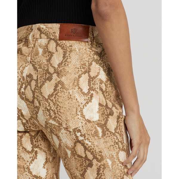 Knöchellange Skinny-Jeans mit Druck Lauren in Creme multi 7