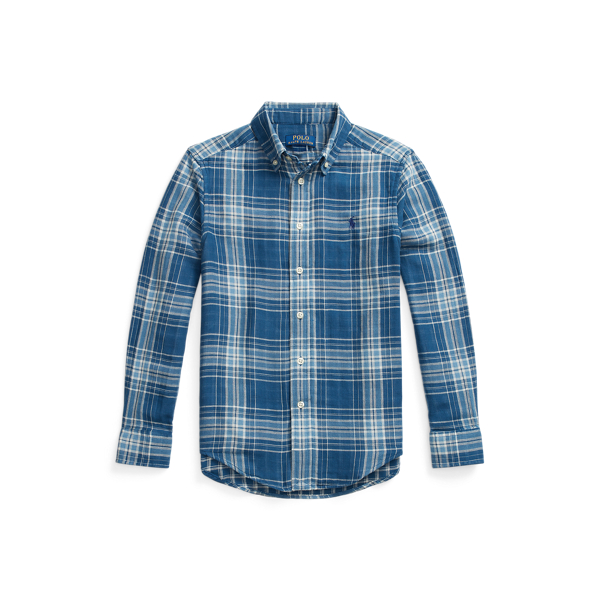 Plaid Double-Faced Cotton Shirt Boys 6-14 Years 1