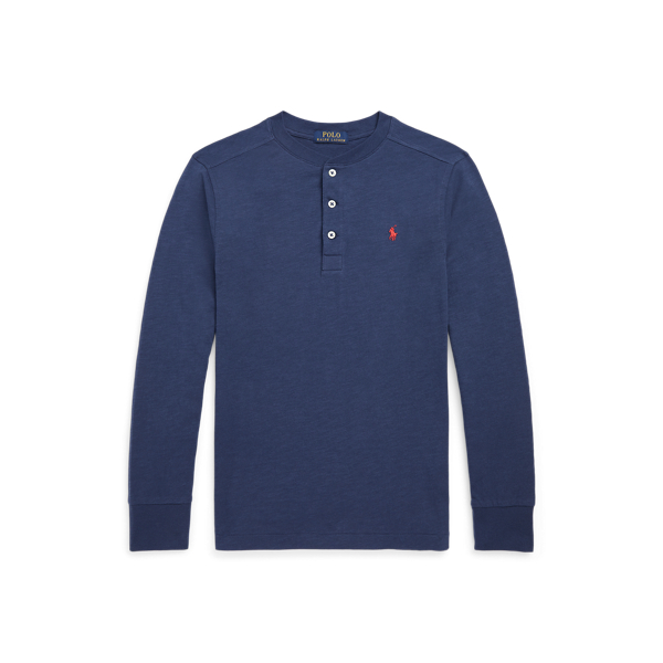 Cotton Jersey Henley Shirt Boys 6-14 Years 1