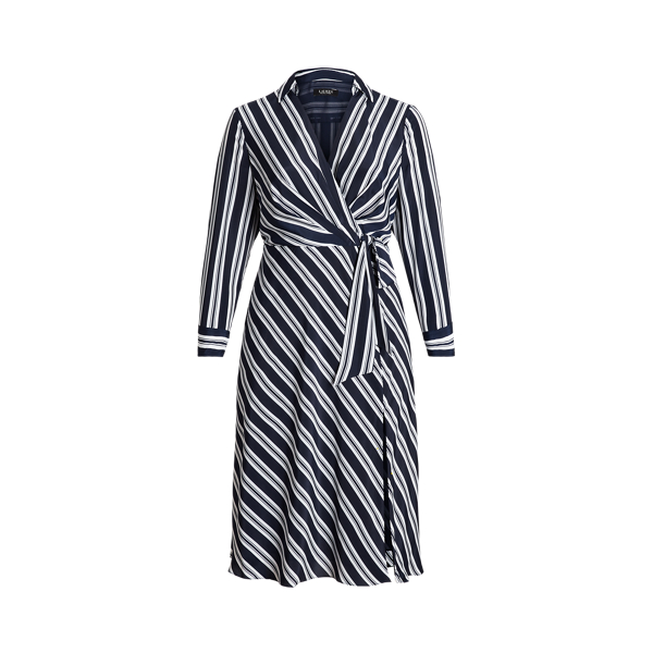 Vestido midi em crepe com la&ccedil;o Lauren Woman em 1