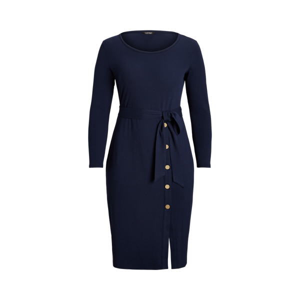 Rippenstrick-Kleid mit G&uuml;rtel