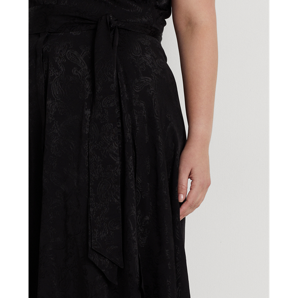 Robe-chemise sans manches en jacquard Lauren Woman en Noir 6