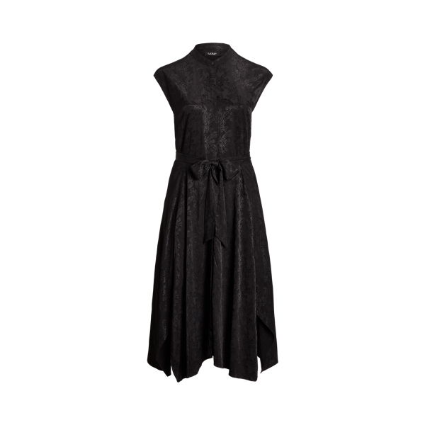 Robe-chemise sans manches en jacquard Lauren Woman en Noir 2