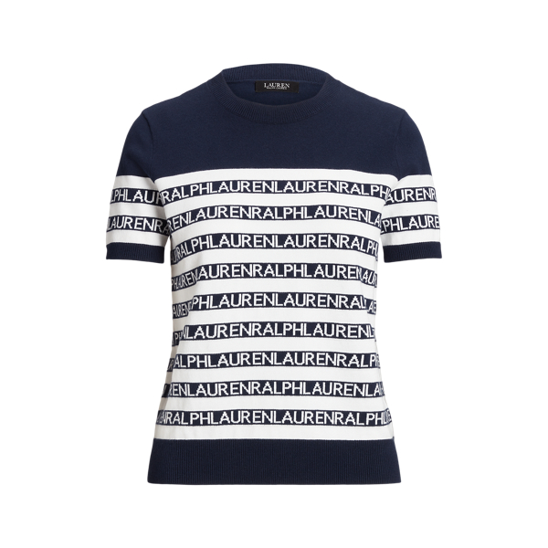 Logo Striped Short-Sleeve Jumper Lauren Petite 1