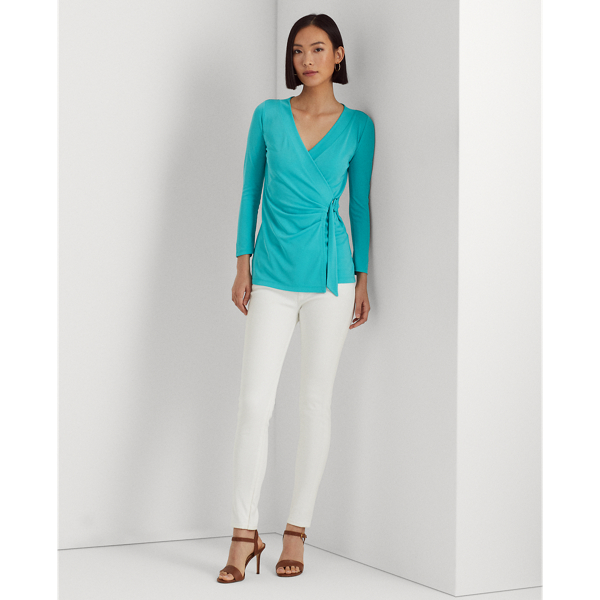 Natural Turquoise Stretch Jersey Top Lauren 4