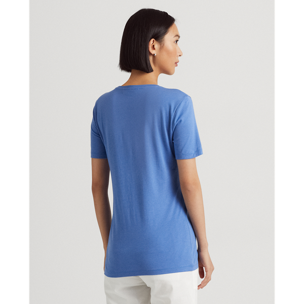 New England Blue Logo Cotton-Blend Tee Lauren 5