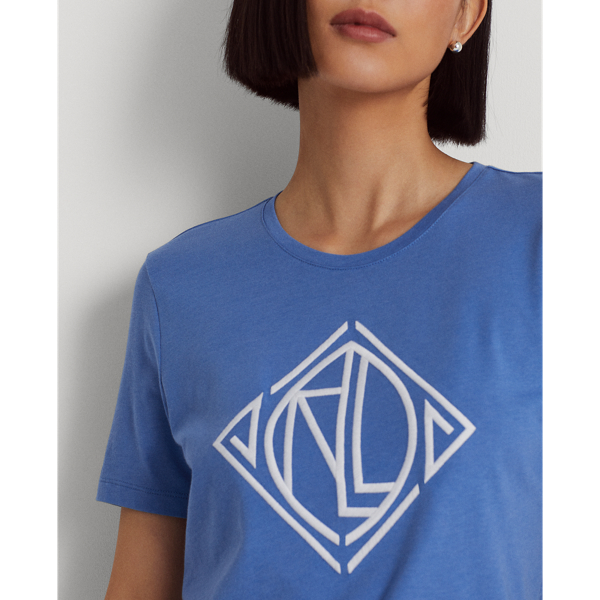 New England Blue Logo Cotton-Blend Tee Lauren 6
