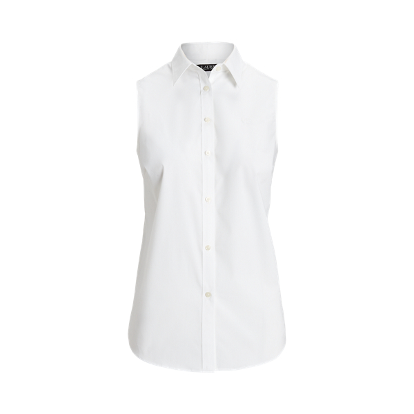 Stretch Cotton Sleeveless Shirt Lauren 1