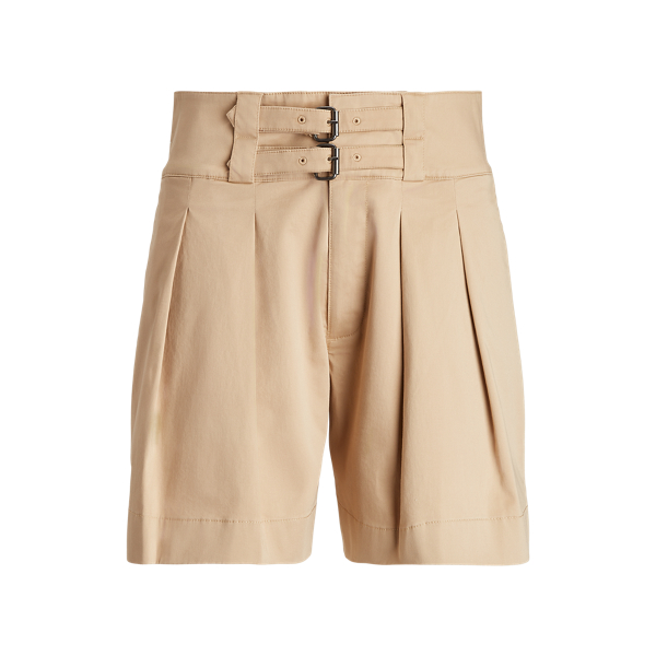 Pleated Sateen High-Rise Short Lauren 1