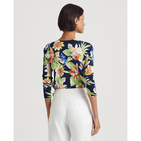 Gebl&uuml;mter Baumwoll-Pullover Lauren in Navy multi 5