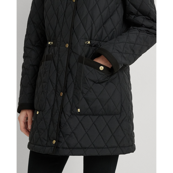 Black Crest-Patch Quilted Jacket Lauren 7