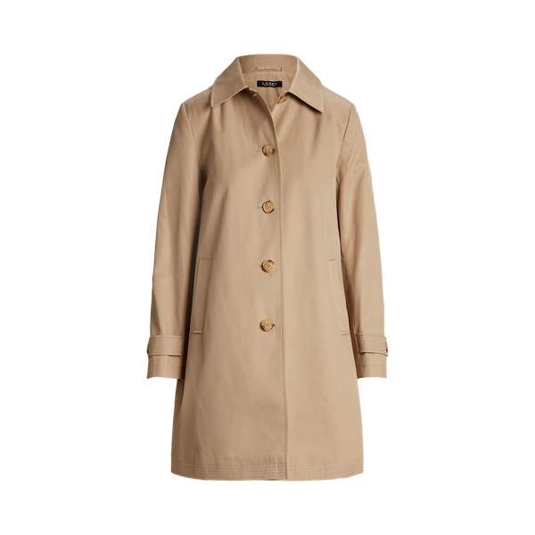 Trench-coat en coton m&eacute;lang&eacute;