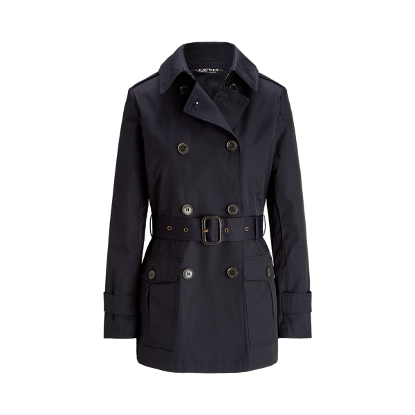 Trench a doppio petto in misto cotone