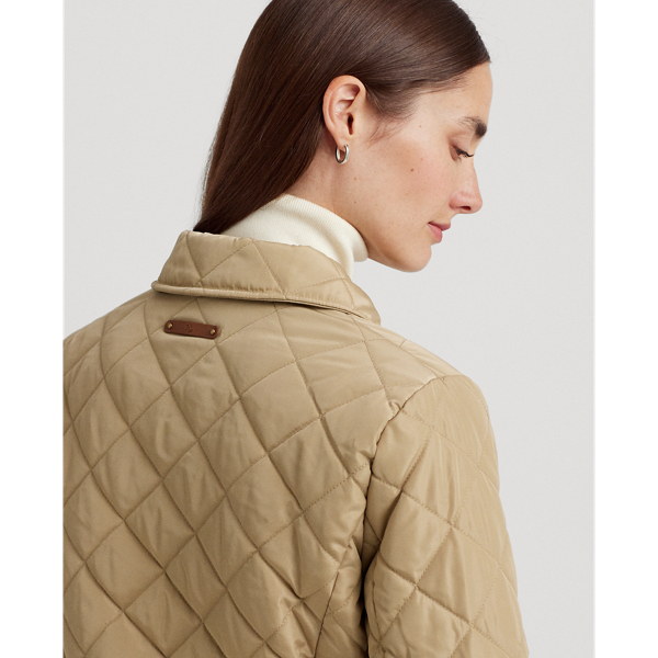 Birch Tan Crest-Patch Quilted Jacket Lauren 6