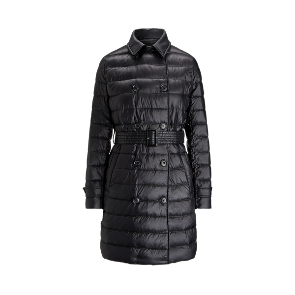 Metallic Quilted Down Trench Coat Lauren 1