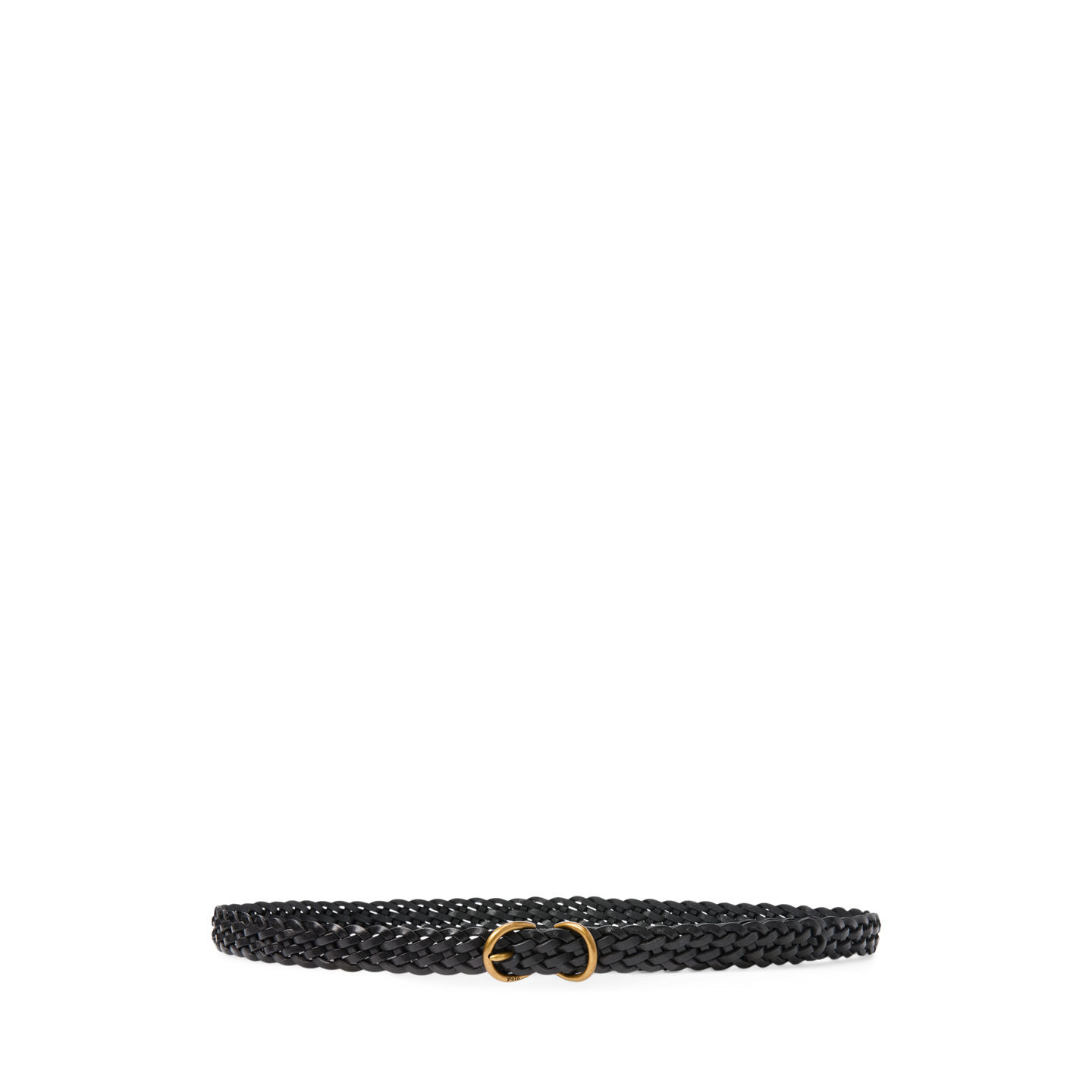 Женский ремень Ralph Lauren Braided Vachetta Leather Skinny, цвет: Чёрный — фото 3