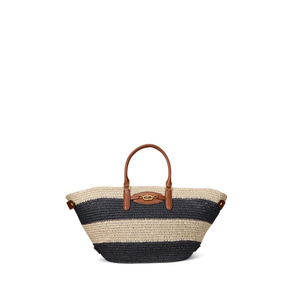 Cabas moyen Daphney en paille ray&eacute;e
