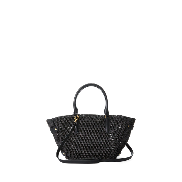Black Straw Small Daphney Tote Bag Lauren 4