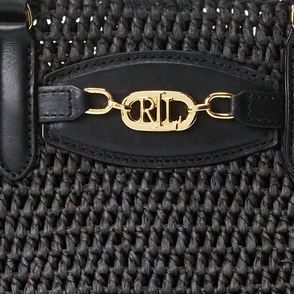 Black Straw Small Daphney Tote Bag Lauren 6