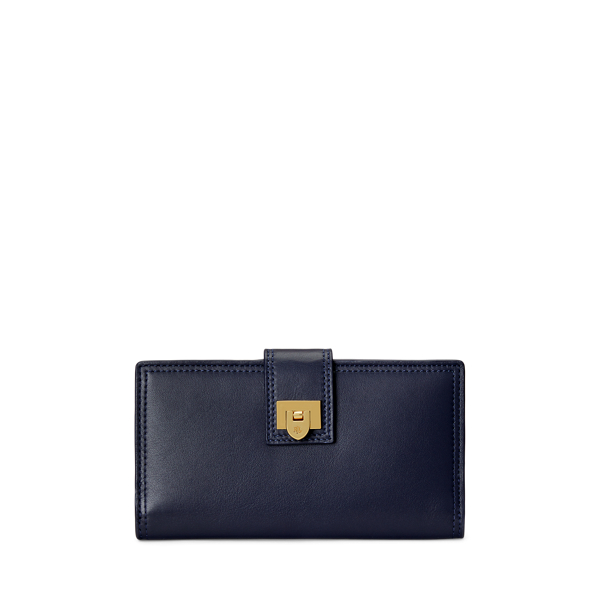 Cartera estrecha de piel