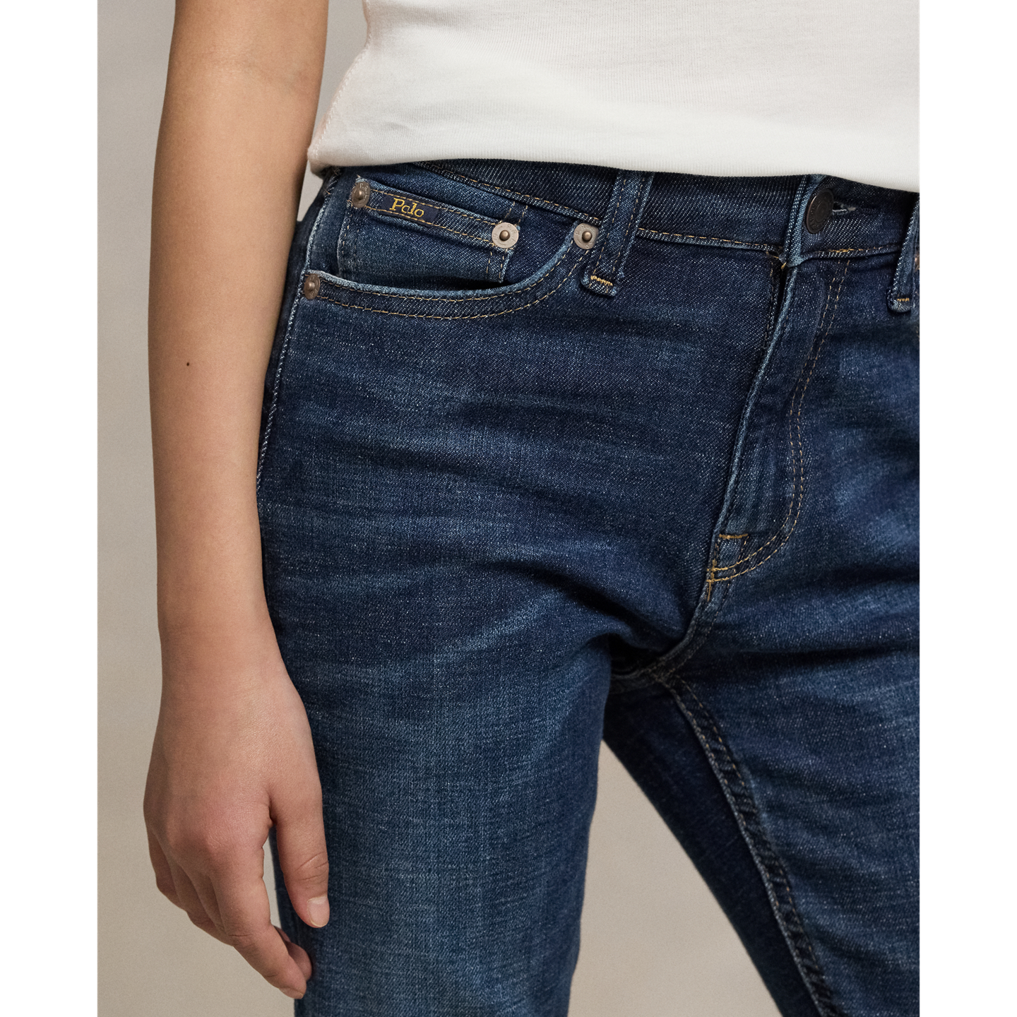 Детские джинсы Ralph Lauren Tompkins Stretch Skinny Fit, цвет: Варёный — фото 3