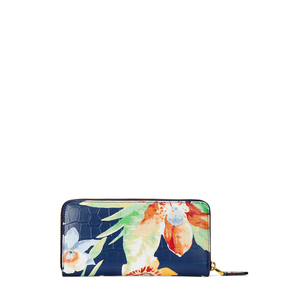 Marina Tropical Floral Floral Leather Continental Wallet Lauren 2