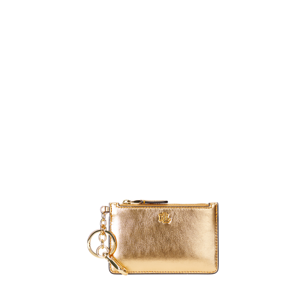 Metallic Nappa Leather Zip Card Case
