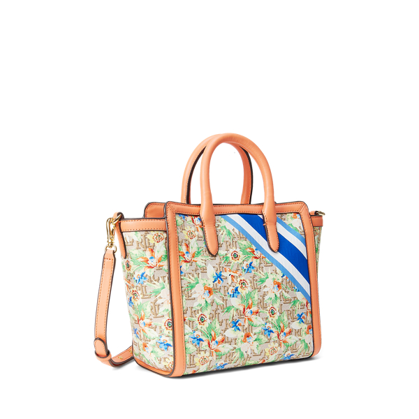 Prnt Khaki Mjcqrd/Portsid Monogram Jacquard Medium Tyler Tote Lauren 3