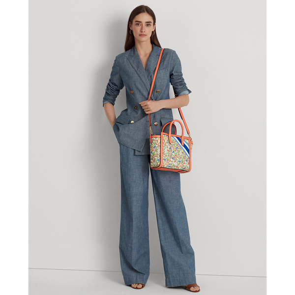 Prnt Khaki Mjcqrd/Portsid Monogram Jacquard Medium Tyler Tote Lauren 6