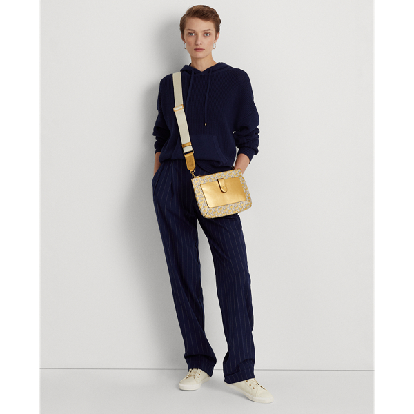 Modern Gold Coated Canvas Medium Jamey Crossbody Bag Lauren 7