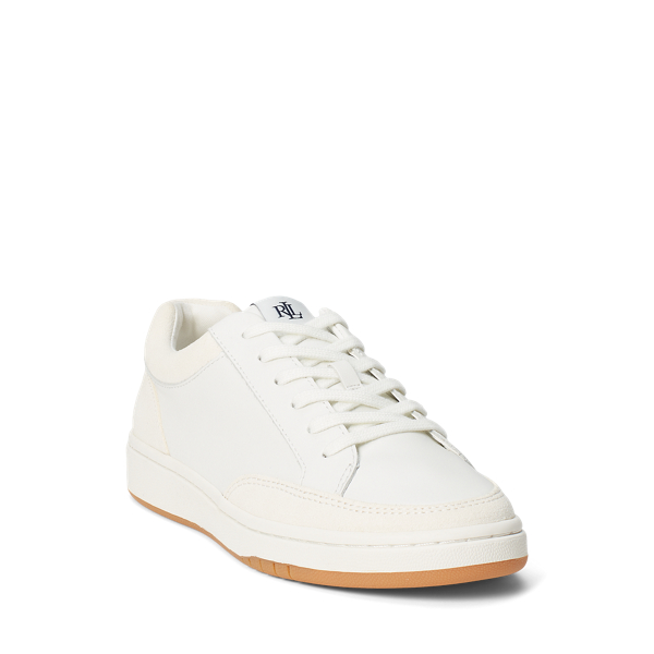 Baskets Hailey en cuir et daim Lauren en Snow White/club House Cre 2