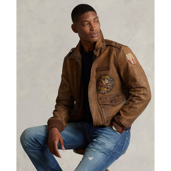 Ralph lauren men's leather jacket online