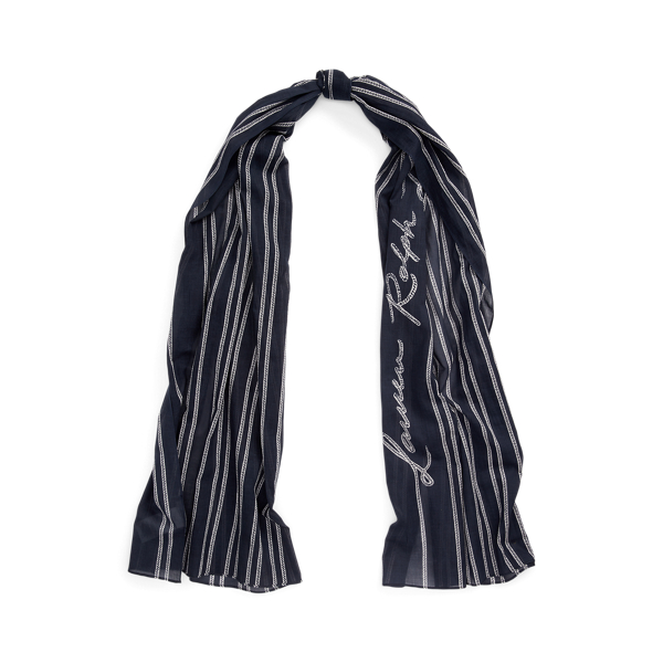 Gestreifter Baumwoll-Wickelschal Emma